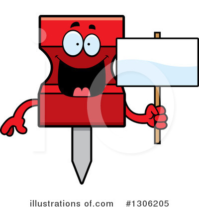 Royalty-Free (RF) Push Pin Clipart Illustration by Cory Thoman - Stock Sample #1306205