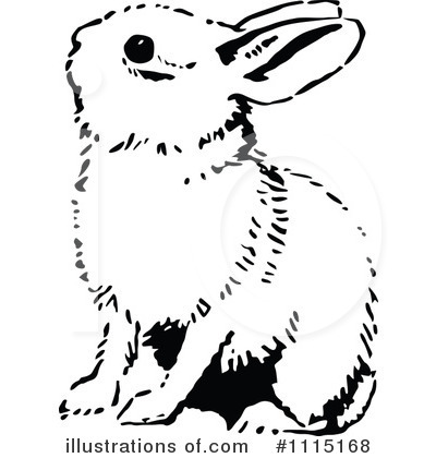 Royalty-Free (RF) Rabbit Clipart Illustration by Prawny Vintage - Stock Sample #1115168