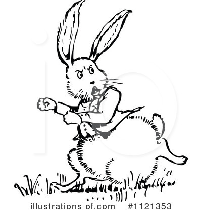 Royalty-Free (RF) Rabbit Clipart Illustration by Prawny Vintage - Stock Sample #1121353