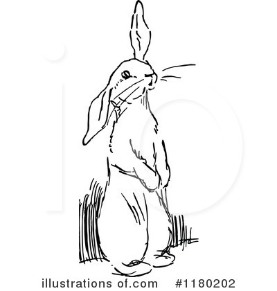 Royalty-Free (RF) Rabbit Clipart Illustration by Prawny Vintage - Stock Sample #1180202