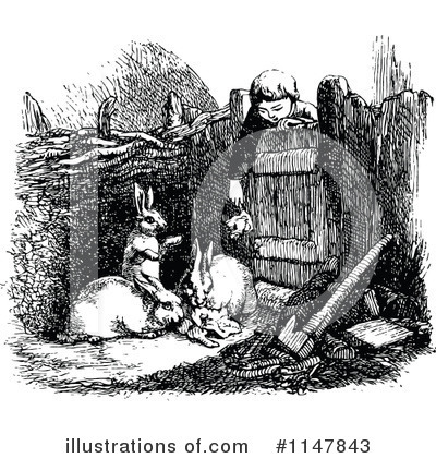 Rabbits Clipart #1147843 by Prawny Vintage