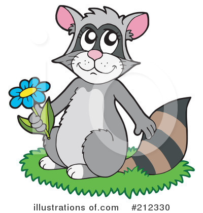 Royalty-Free (RF) Raccoon Clipart Illustration by visekart - Stock Sample #212330