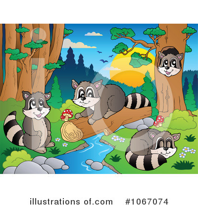 Royalty-Free (RF) Raccoons Clipart Illustration by visekart - Stock Sample #1067074