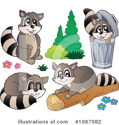Royalty-Free (RF) Raccoons Clipart Illustration by visekart - Stock Sample #1067082