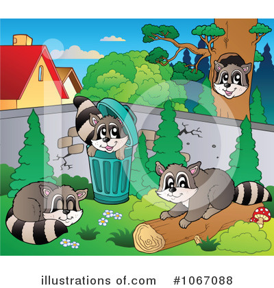 Royalty-Free (RF) Raccoons Clipart Illustration by visekart - Stock Sample #1067088