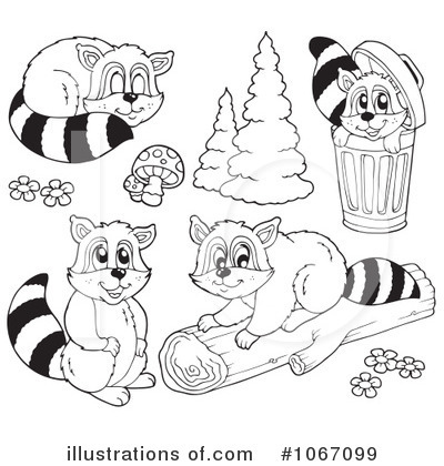Royalty-Free (RF) Raccoons Clipart Illustration by visekart - Stock Sample #1067099