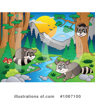 Royalty-Free (RF) Raccoons Clipart Illustration by visekart - Stock Sample #1067100