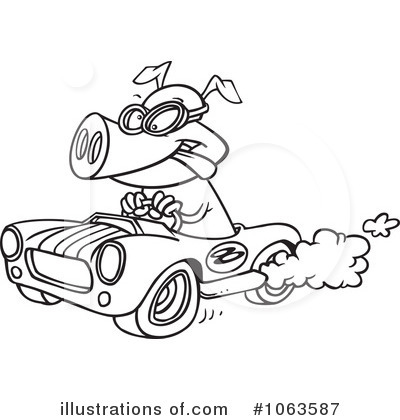 Royalty-Free (RF) Race Car Clipart Illustration by toonaday - Stock Sample #1063587