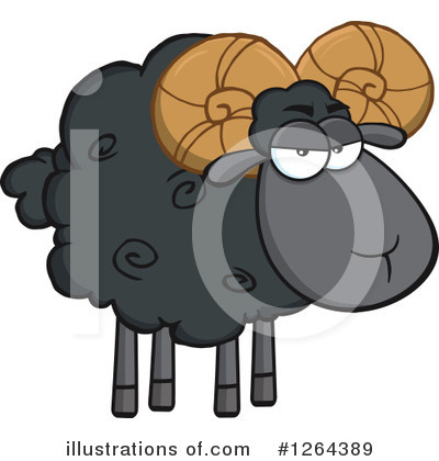 Black Sheep Clipart #1264389 by Hit Toon
