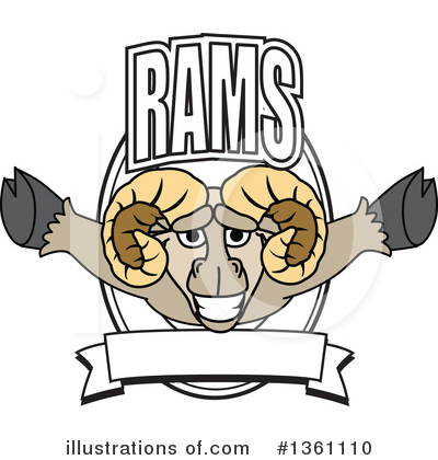 Royalty-Free (RF) Ram School Mascot Clipart Illustration by Mascot Junction - Stock Sample #1361110