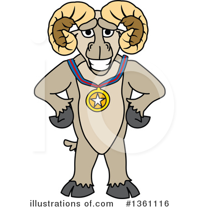 Royalty-Free (RF) Ram School Mascot Clipart Illustration by Mascot Junction - Stock Sample #1361116