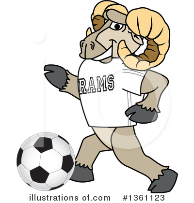 Royalty-Free (RF) Ram School Mascot Clipart Illustration by Mascot Junction - Stock Sample #1361123