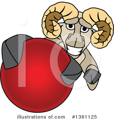 Royalty-Free (RF) Ram School Mascot Clipart Illustration by Mascot Junction - Stock Sample #1361125