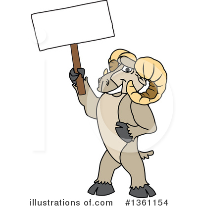 Royalty-Free (RF) Ram School Mascot Clipart Illustration by Mascot Junction - Stock Sample #1361154