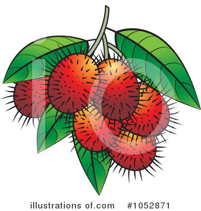 Royalty-Free (RF) Rambutan Clipart Illustration by Lal Perera - Stock Sample #1052871