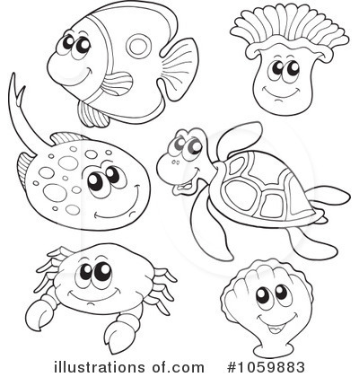 Royalty-Free (RF) Ray Fish Clipart Illustration by visekart - Stock Sample #1059883