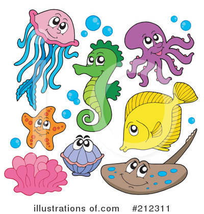 Royalty-Free (RF) Ray Fish Clipart Illustration by visekart - Stock Sample #212311