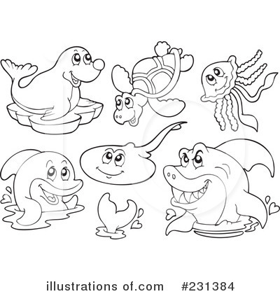 Royalty-Free (RF) Ray Fish Clipart Illustration by visekart - Stock Sample #231384