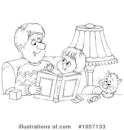 Royalty-Free (RF) Reading Clipart Illustration by Alex Bannykh - Stock Sample #1057133