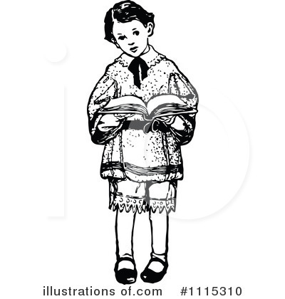 Royalty-Free (RF) Reading Clipart Illustration by Prawny Vintage - Stock Sample #1115310