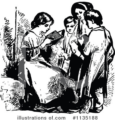 Royalty-Free (RF) Reading Clipart Illustration by Prawny Vintage - Stock Sample #1135188