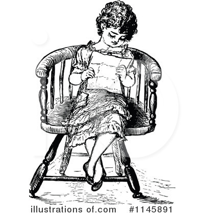 Royalty-Free (RF) Reading Clipart Illustration by Prawny Vintage - Stock Sample #1145891