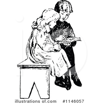 Royalty-Free (RF) Reading Clipart Illustration by Prawny Vintage - Stock Sample #1146057