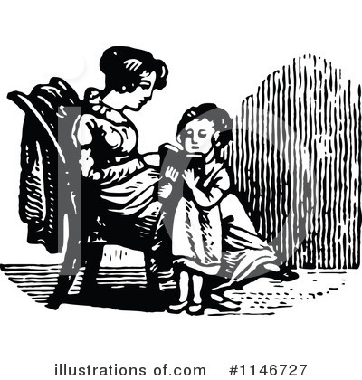 Royalty-Free (RF) Reading Clipart Illustration by Prawny Vintage - Stock Sample #1146727
