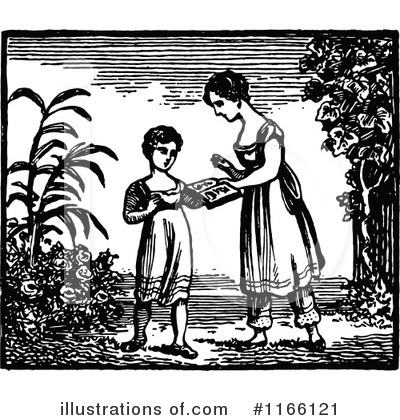 Royalty-Free (RF) Reading Clipart Illustration by Prawny Vintage - Stock Sample #1166121