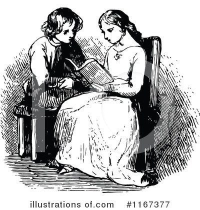 Royalty-Free (RF) Reading Clipart Illustration by Prawny Vintage - Stock Sample #1167377