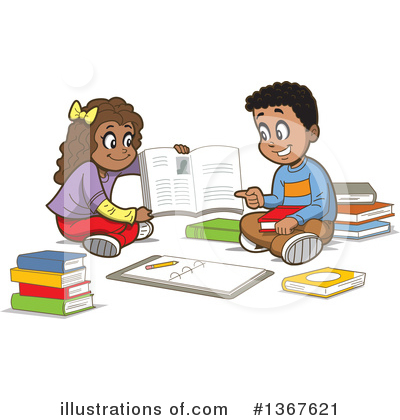 Royalty-Free (RF) Reading Clipart Illustration by Clip Art Mascots - Stock Sample #1367621