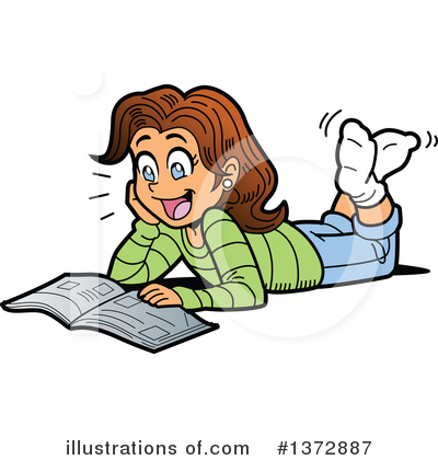 Reading Clipart #1372887 by Clip Art Mascots