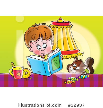 Royalty-Free (RF) Reading Clipart Illustration by Alex Bannykh - Stock Sample #32937
