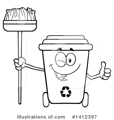 Trash Can Clipart #1412397 by Hit Toon