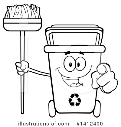 Recycle Bin Clipart #1412400 by Hit Toon