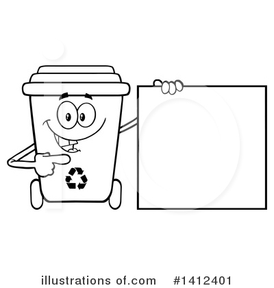 Recycle Bin Clipart #1412401 by Hit Toon