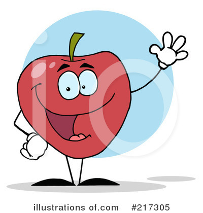 Royalty-Free (RF) Red Apple Clipart Illustration by Hit Toon - Stock Sample #217305
