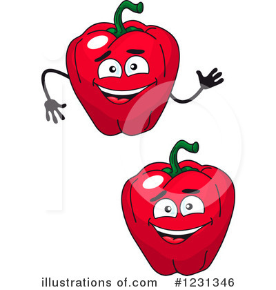 Royalty-Free (RF) Red Bell Pepper Clipart Illustration by Vector Tradition SM - Stock Sample #1231346
