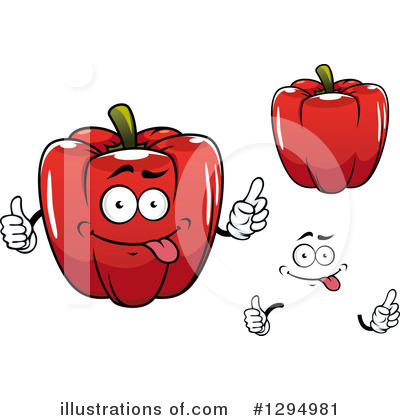 Royalty-Free (RF) Red Bell Pepper Clipart Illustration by Vector Tradition SM - Stock Sample #1294981