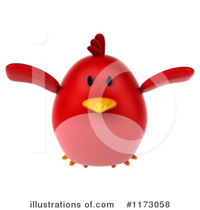 Red Bird Clipart #1173058 - Illustration by Julos