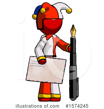 Royalty-Free (RF) Red Design Mascot Clipart Illustration by Leo Blanchette - Stock Sample #1574245