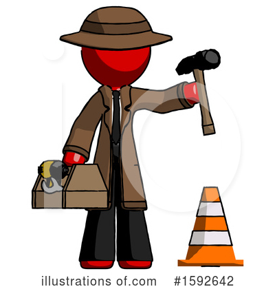 Royalty-Free (RF) Red Design Mascot Clipart Illustration by Leo Blanchette - Stock Sample #1592642