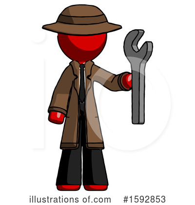 Royalty-Free (RF) Red Design Mascot Clipart Illustration by Leo Blanchette - Stock Sample #1592853
