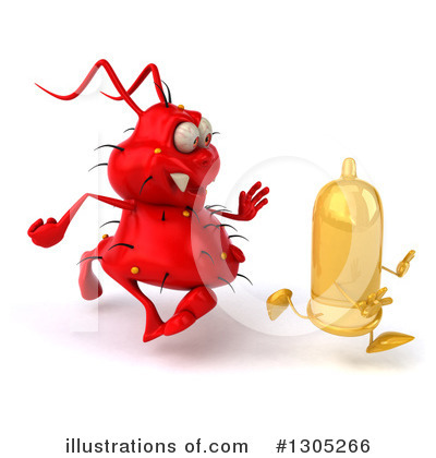 Royalty-Free (RF) Red Germ Clipart Illustration by Julos - Stock Sample #1305266
