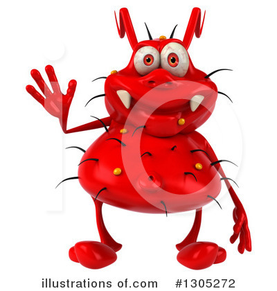 Royalty-Free (RF) Red Germ Clipart Illustration by Julos - Stock Sample #1305272