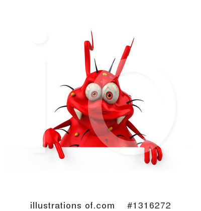 Royalty-Free (RF) Red Germ Clipart Illustration by Julos - Stock Sample #1316272