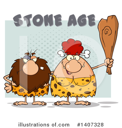 Royalty-Free (RF) Red Haired Cave Woman Clipart Illustration by Hit Toon - Stock Sample #1407328