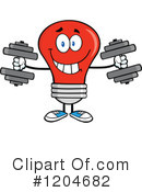 Red Light Bulb Clipart #1204682 by Hit Toon