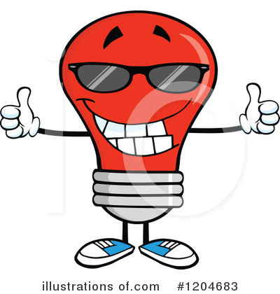 Royalty-Free (RF) Red Light Bulb Clipart Illustration by Hit Toon - Stock Sample #1204683