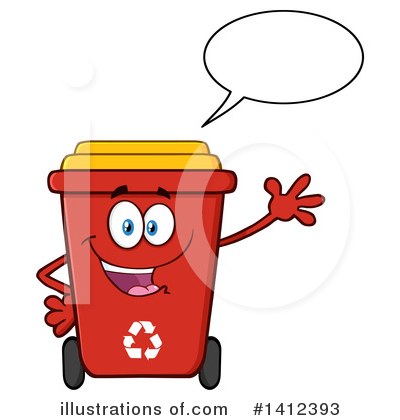Royalty-Free (RF) Red Recycle Bin Clipart Illustration by Hit Toon - Stock Sample #1412393